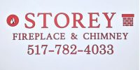 Storey Fireplace & Chimney Logo With Contact Number